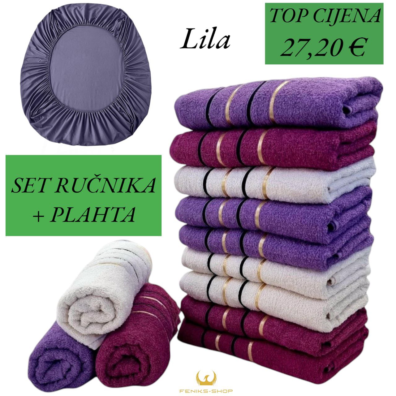Set ručnika + plahta s gumicom Veliki - Mali - Feniks-shop