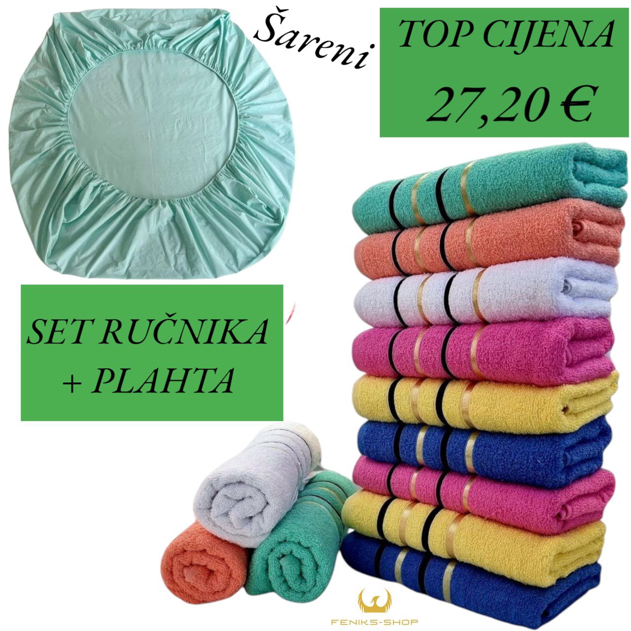 Set ručnika + plahta s gumicom Veliki - Mali - Feniks-shop