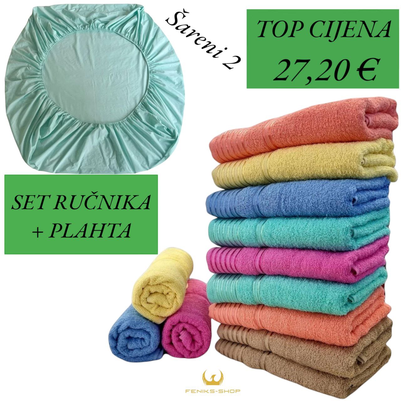 Set ručnika + plahta s gumicom Veliki - Mali - Feniks-shop