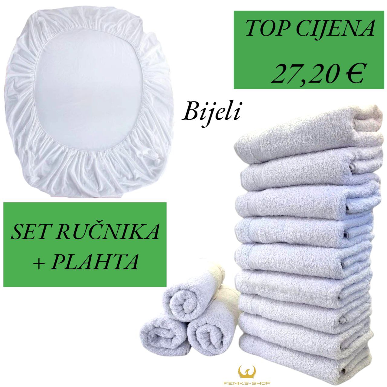 Set ručnika + plahta s gumicom Veliki - Mali - Feniks-shop