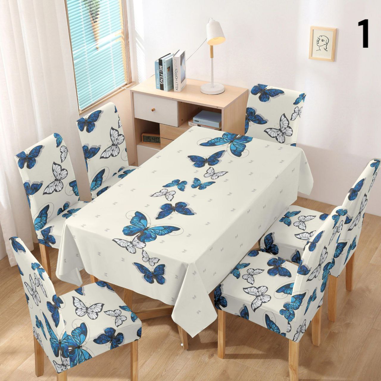 Set stolnjak + 6 navlaka za stolice NOVI uzorci