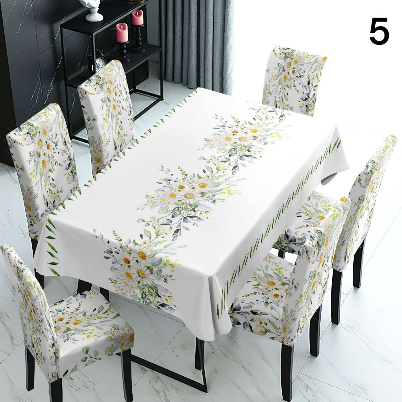 Set stolnjak + 6 navlaka za stolice NOVI uzorci