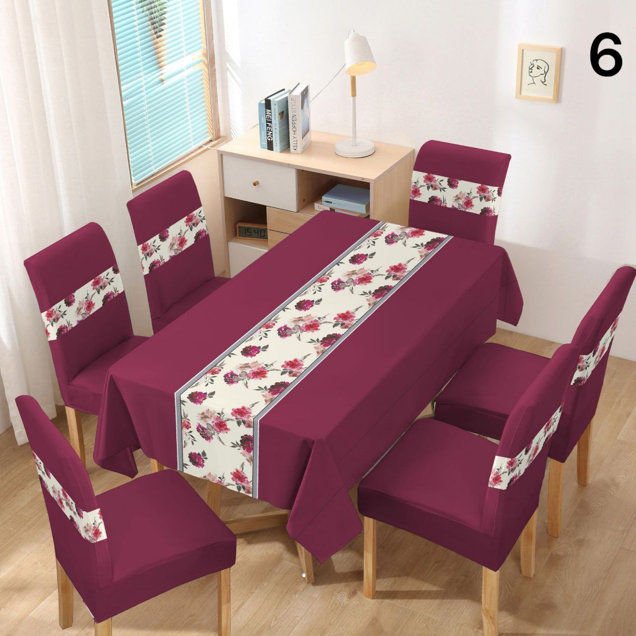 Set stolnjak + 6 navlaka za stolice NOVI uzorci