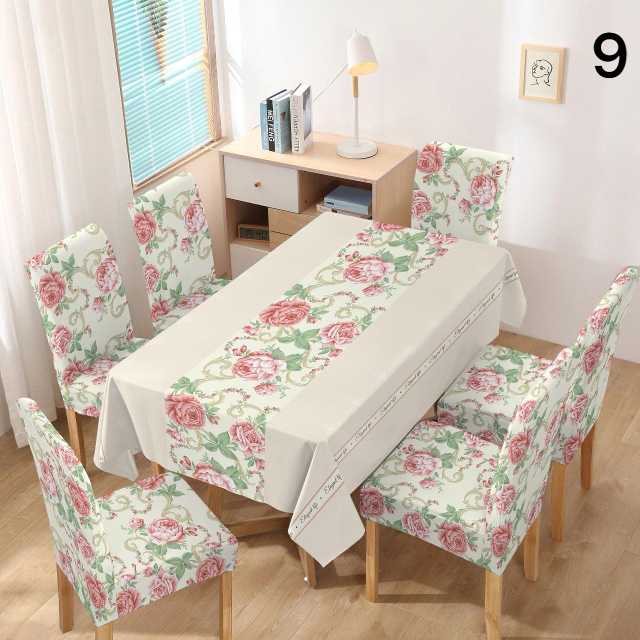 Set stolnjak + 6 navlaka za stolice NOVI uzorci