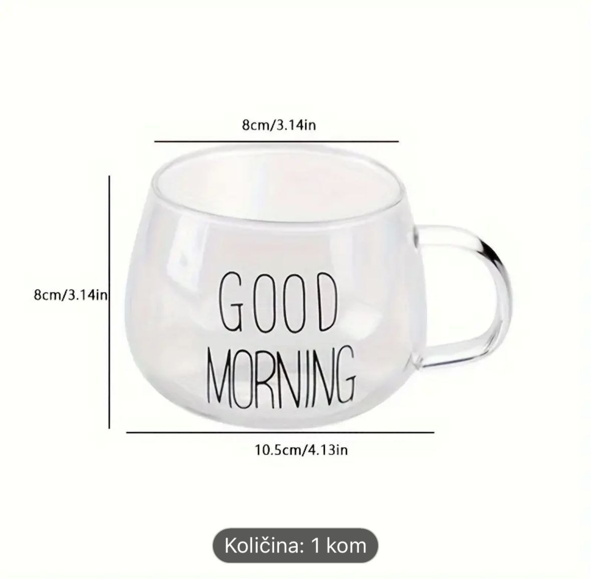 Staklena čaša Good Morning 350 ml