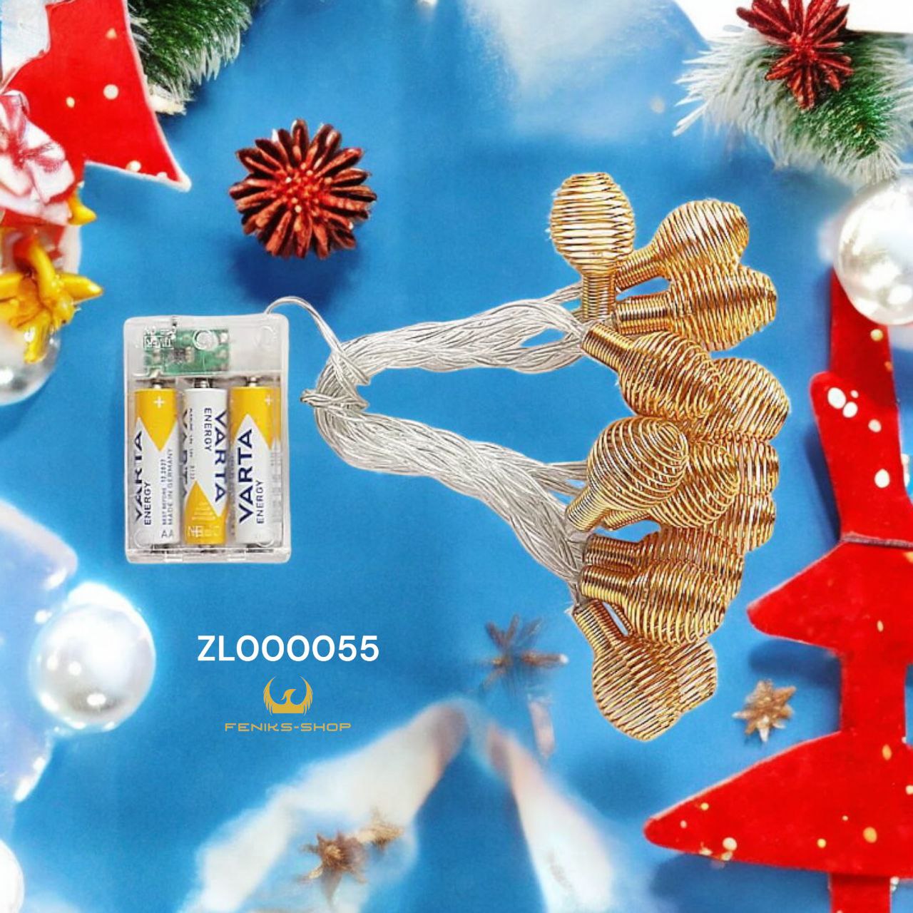 Božićne zlatne metalni lampioni lampice 15 kom 3M + 30CM toplo bijele na baterije - Feniks-shop