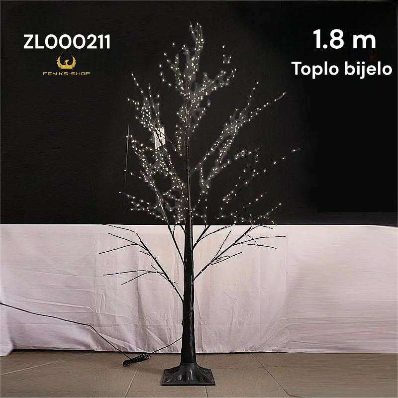 Led božićno drvce toplo bijelo 1.8M 800 lampica na struju - Feniks-shop