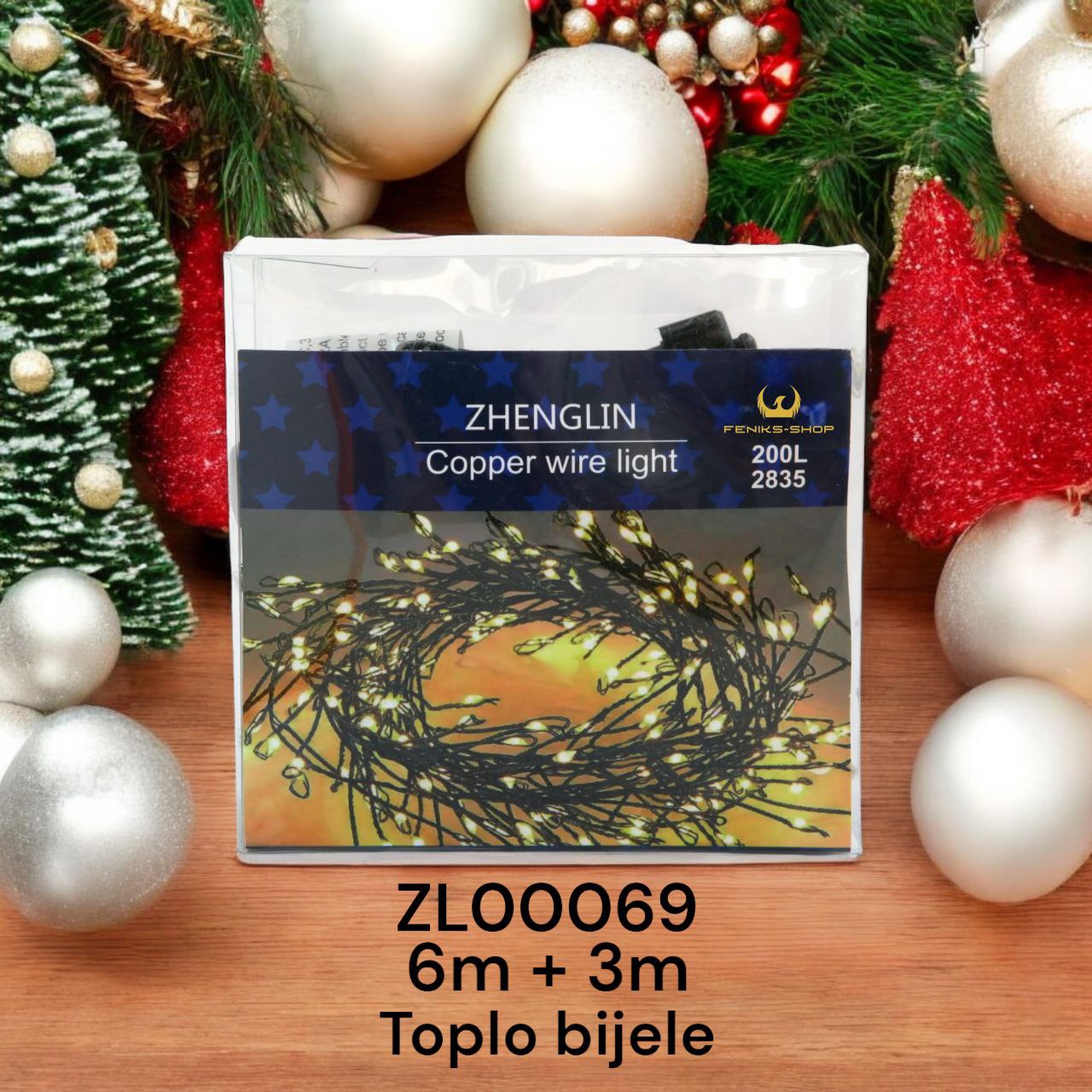 Lampice za bor 6M + 3M na struju 200kom - Feniks-shop