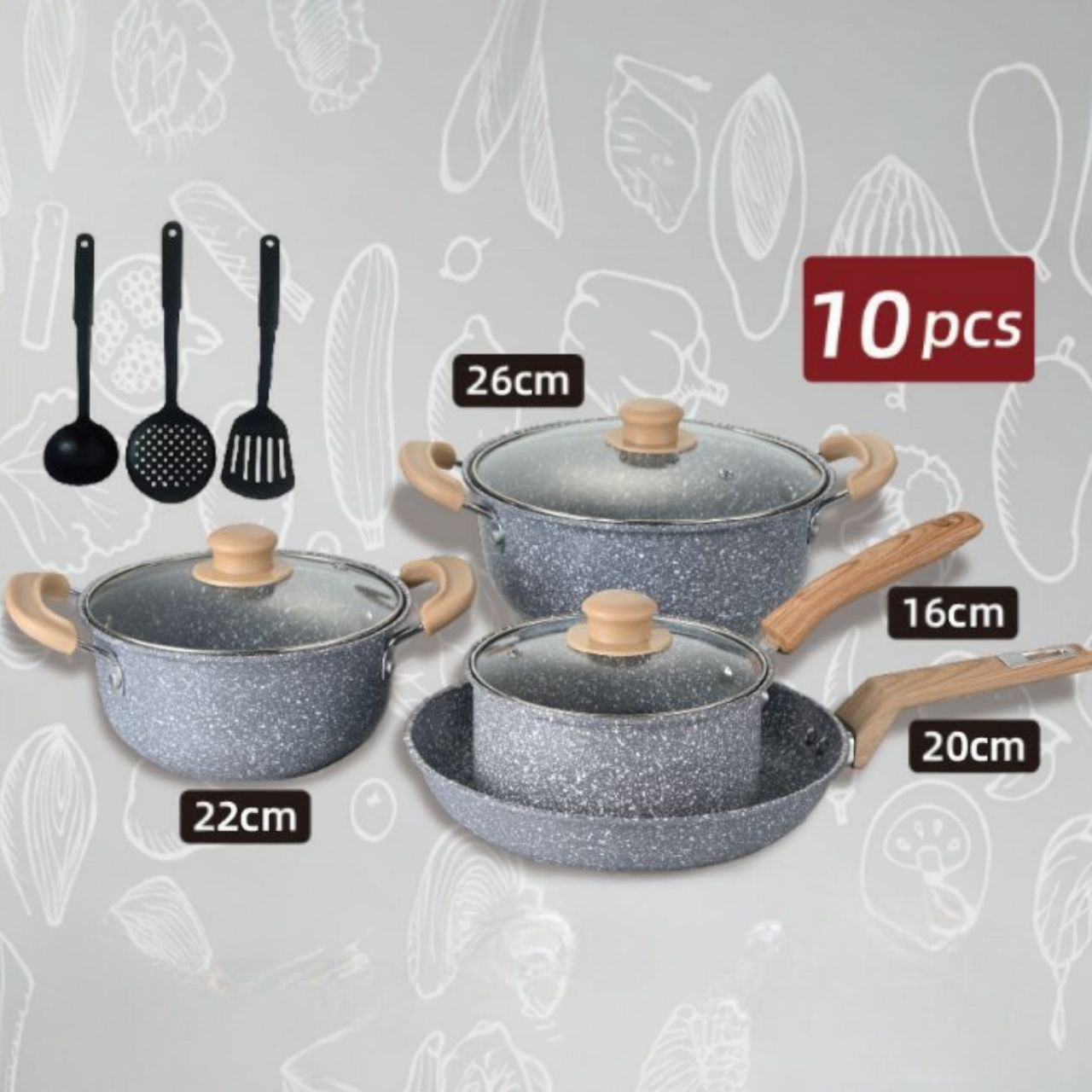 10-dijelni set posuđa KERAMIČKI PREMAZ Wove
