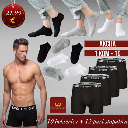 10 bokserica + 12 pari stopalica - Feniks-shop