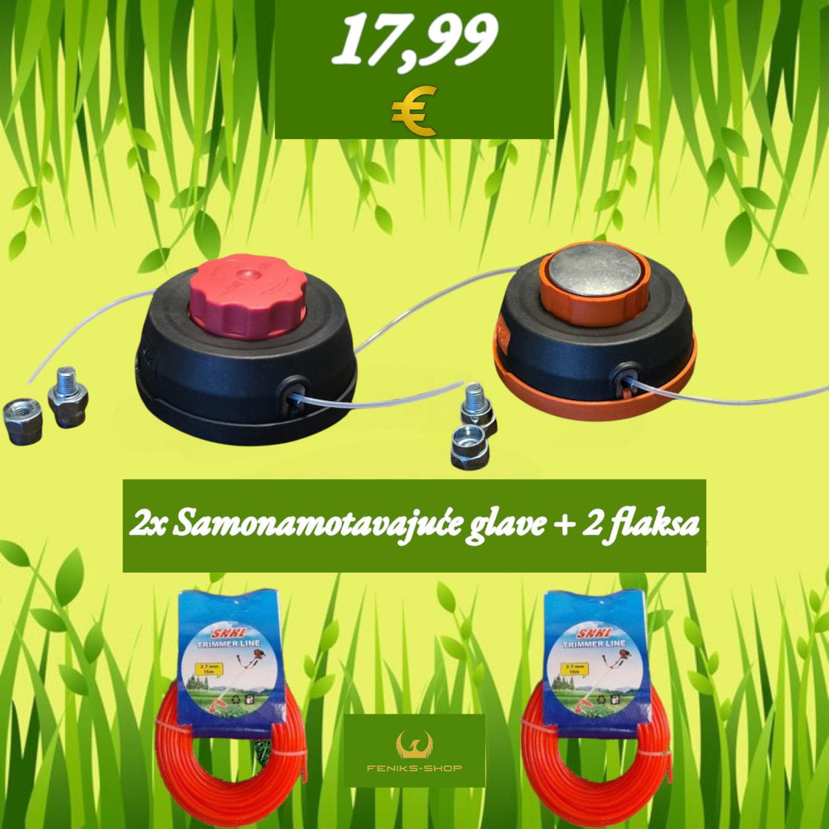 2 samonamotavajuće flaks glave + 2 flaksa AKCIJA