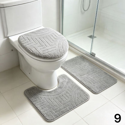 3-dijelni kupaonski set tepih – protuklizni i mekani | 10 modela