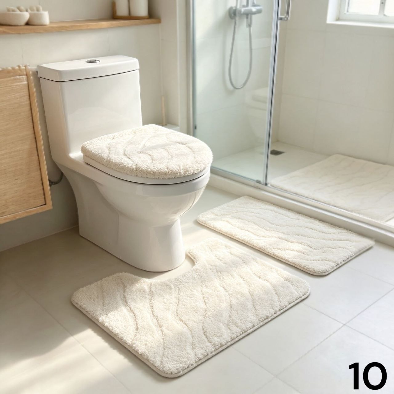3-dijelni kupaonski set tepih – protuklizni i mekani | 10 modela