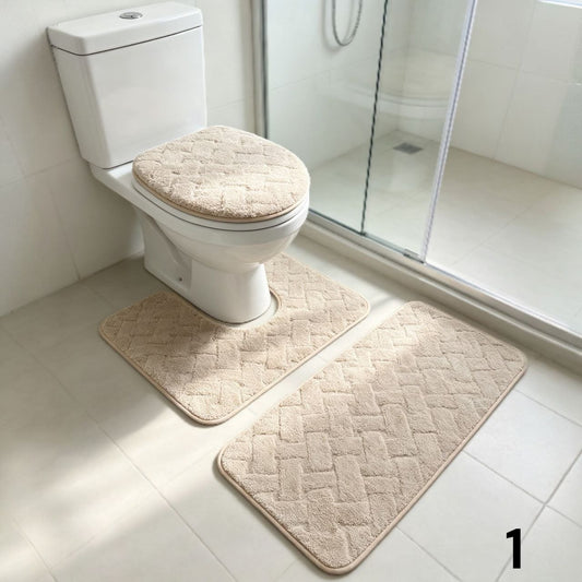 3-dijelni kupaonski set tepih – protuklizni i mekani | 10 modela