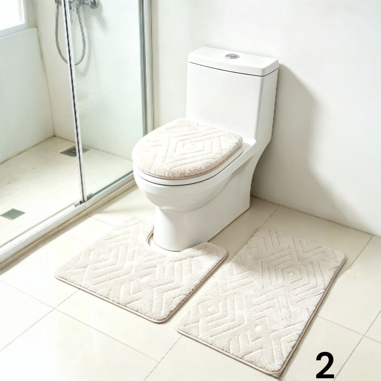 3-dijelni kupaonski set tepih – protuklizni i mekani | 10 modela