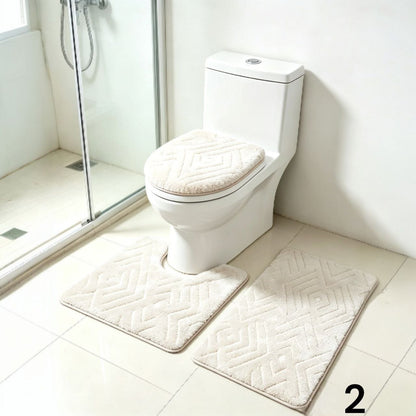 3-dijelni kupaonski set tepih – protuklizni i mekani | 10 modela