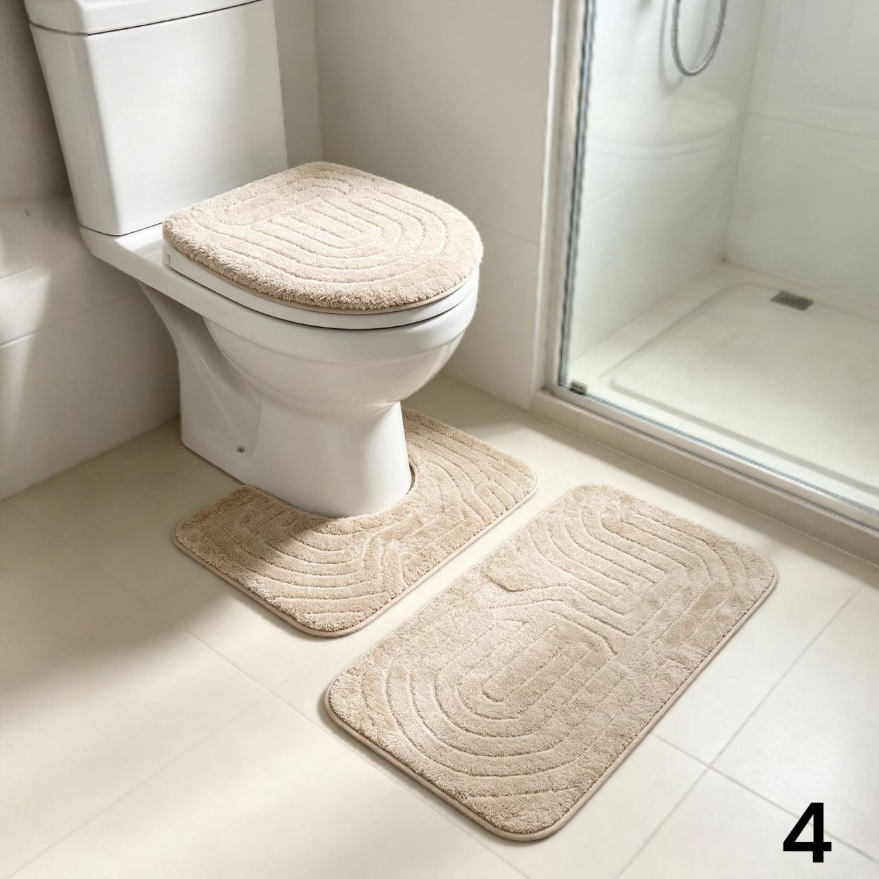 3-dijelni kupaonski set tepih – protuklizni i mekani | 10 modela