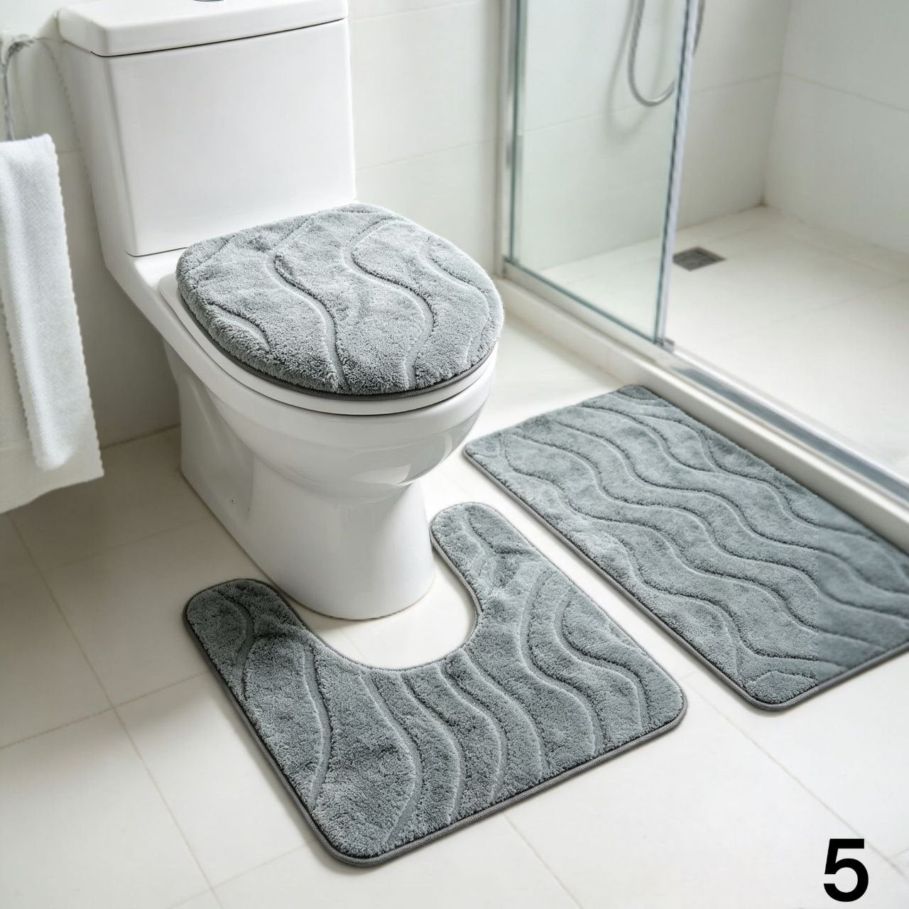 3-dijelni kupaonski set tepih – protuklizni i mekani | 10 modela