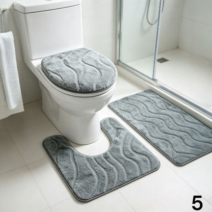 3-dijelni kupaonski set tepih – protuklizni i mekani | 10 modela