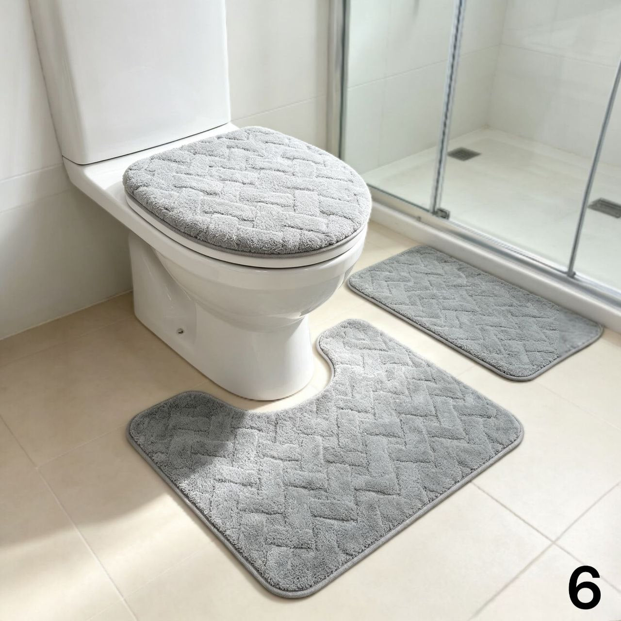 3-dijelni kupaonski set tepih – protuklizni i mekani | 10 modela