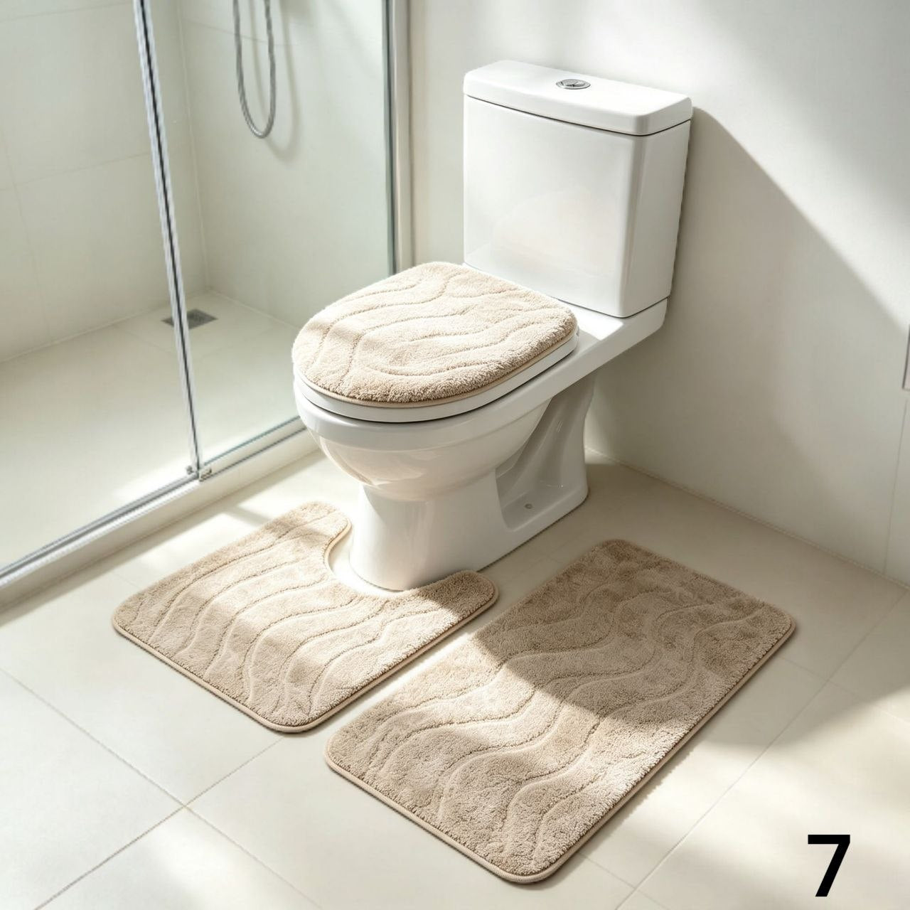3-dijelni kupaonski set tepih – protuklizni i mekani | 10 modela