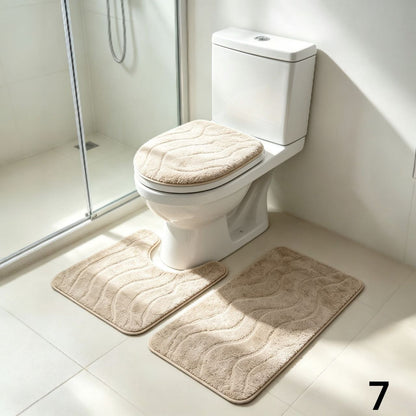 3-dijelni kupaonski set tepih – protuklizni i mekani | 10 modela