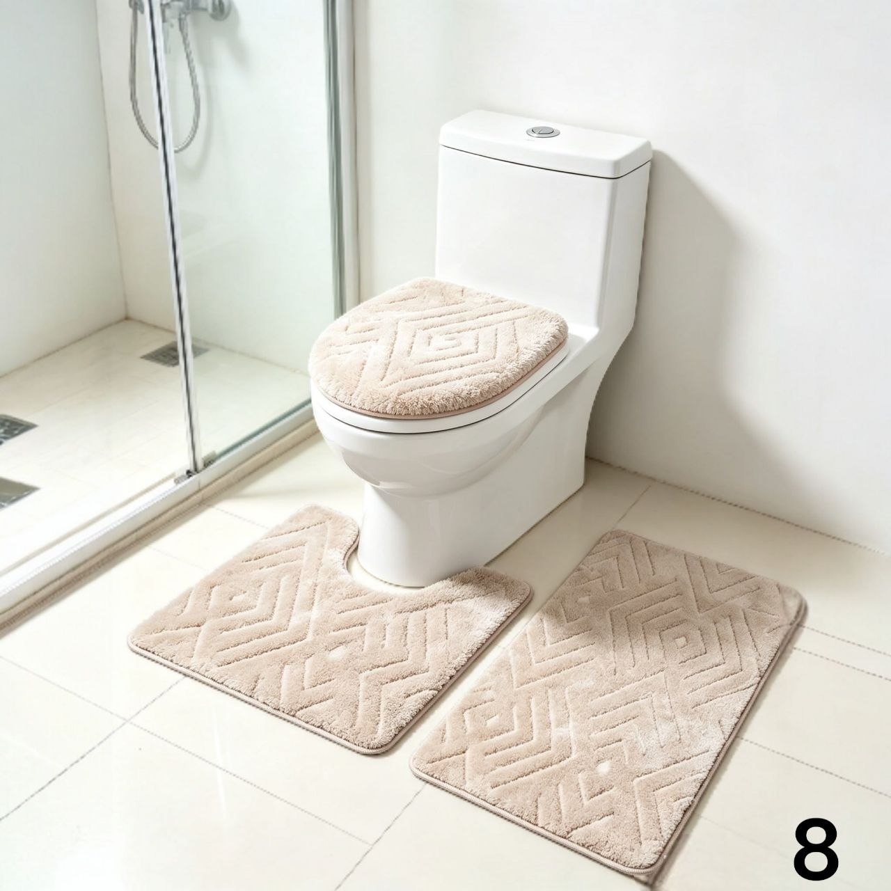 3-dijelni kupaonski set tepih – protuklizni i mekani | 10 modela