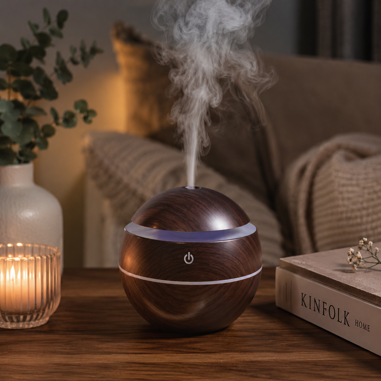 Aroma difuzor ovlaživač zraka Wood – LED USB ultrazvučni difuzor