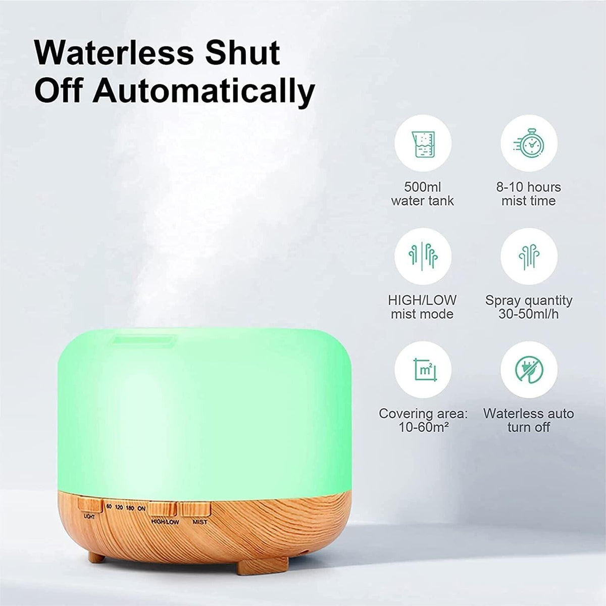 Aroma difuzor sa led svjetlom Mulin 500ml + daljinski - Feniks-shop