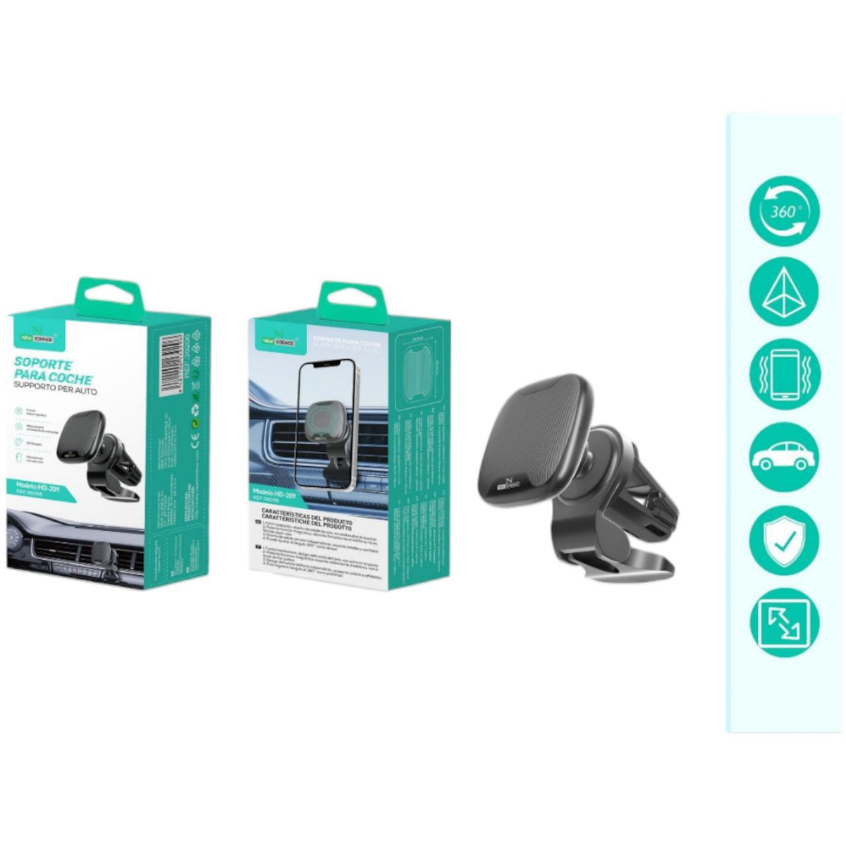 Auto držač za mobitel za ventilaciju HD-209 - Feniks-shop