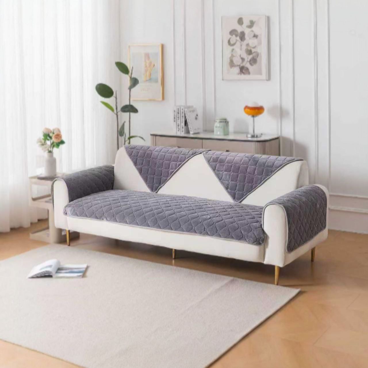 Baršunasti quilted prekrivači za sofu