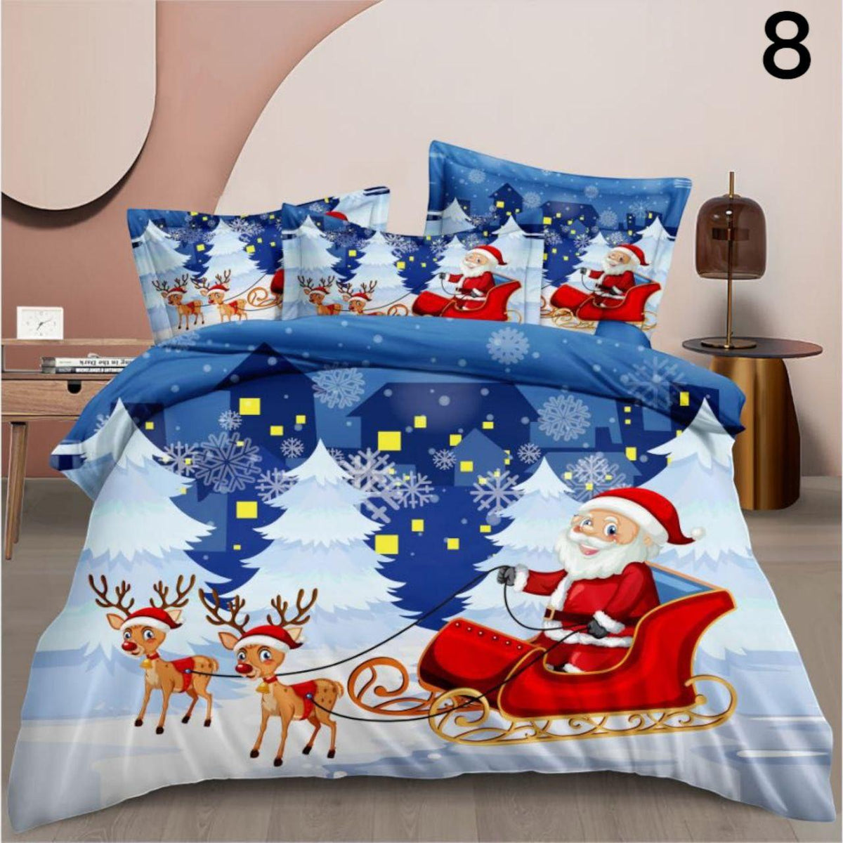 Božićna posteljina od 6-dijelova za bračni krevet - Feniks-shop