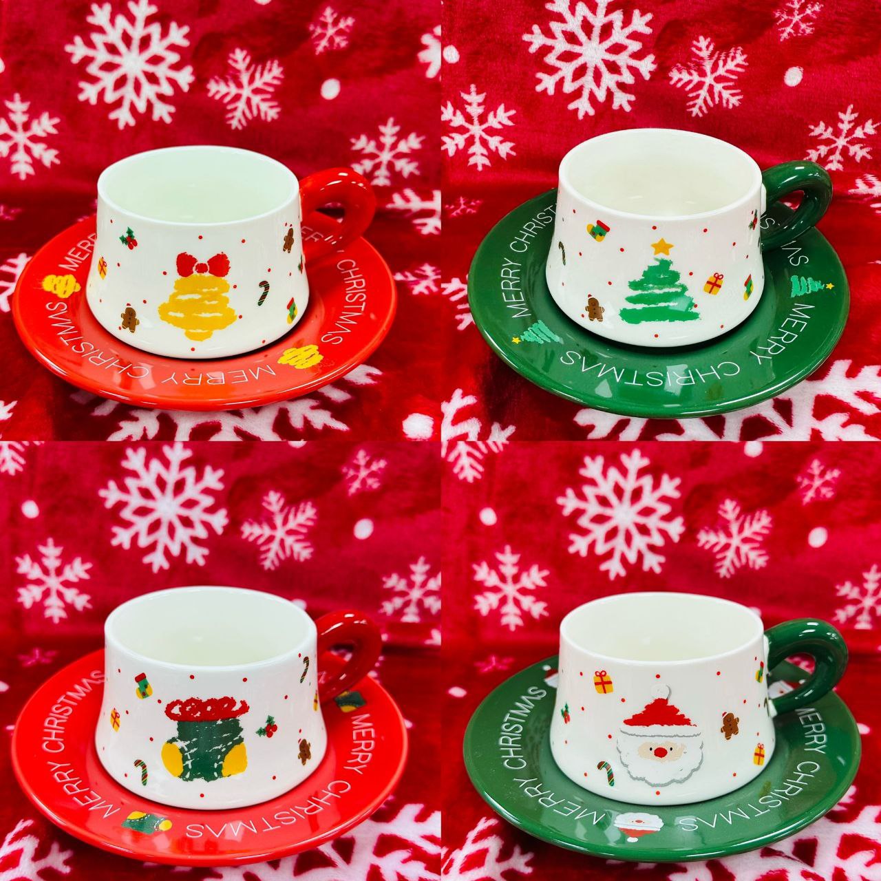 Božićna šalica sa tanjurom 300ml