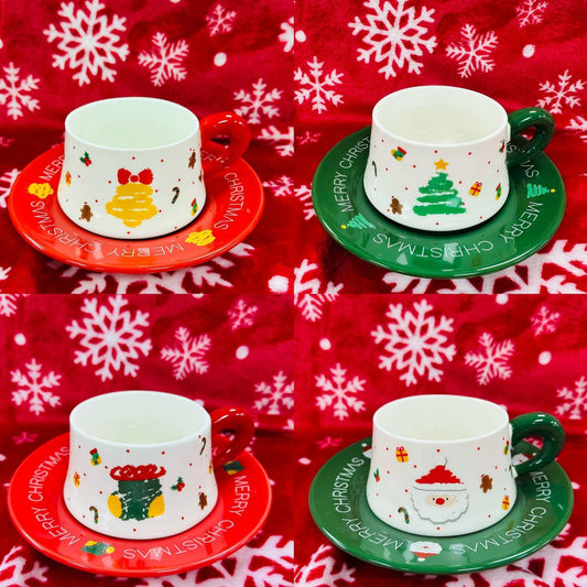 Božićna šalica sa tanjurom 300ml