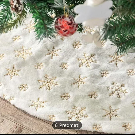 Božićna suknja za bor čupava pahuljica