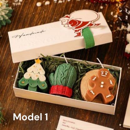 Božićni Handmade Poklon Set – Mirisne svijeće 10 cm u poklon kutiji