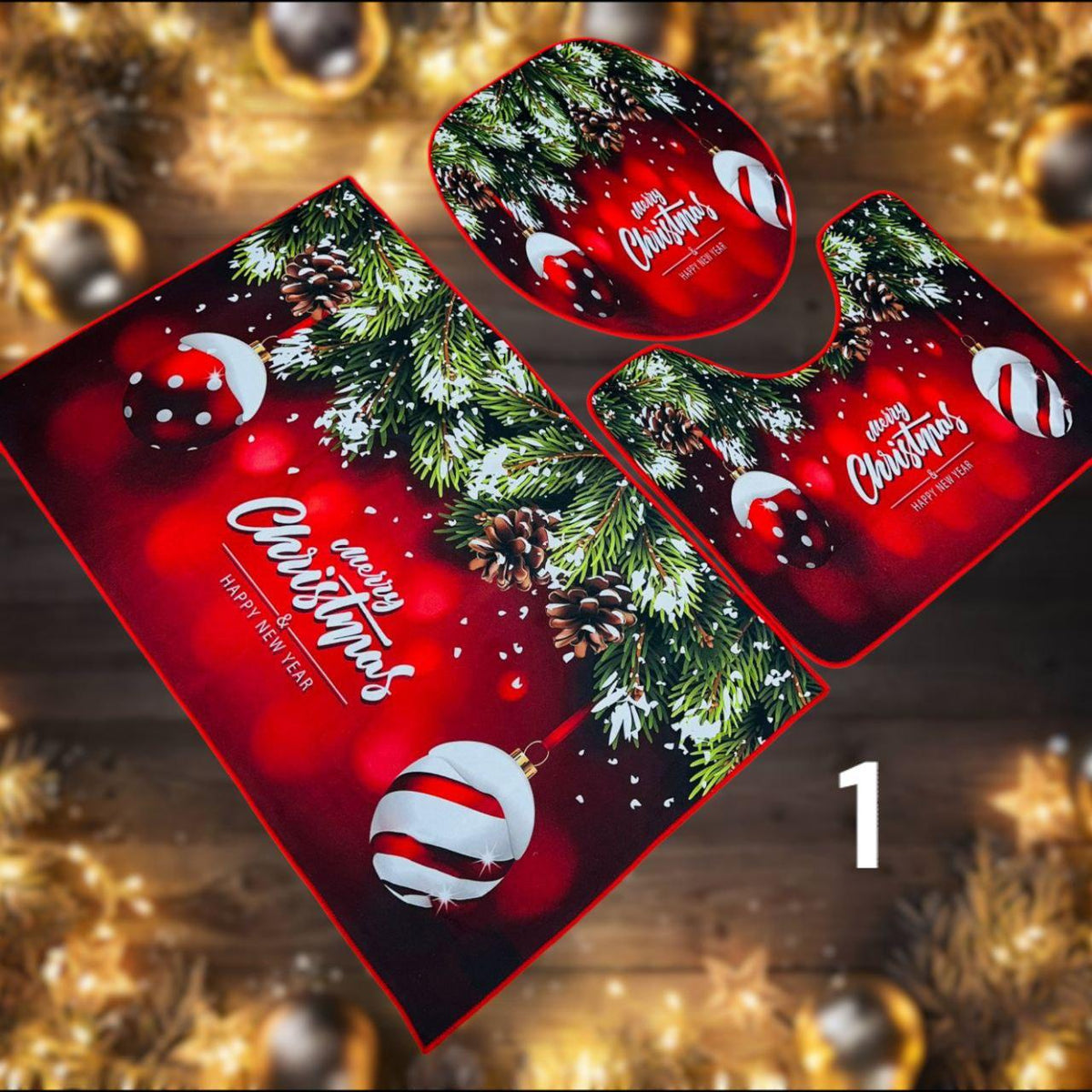 Božićni kupaonski set od 3 tepiha ( 12 modela ) - Feniks-shop