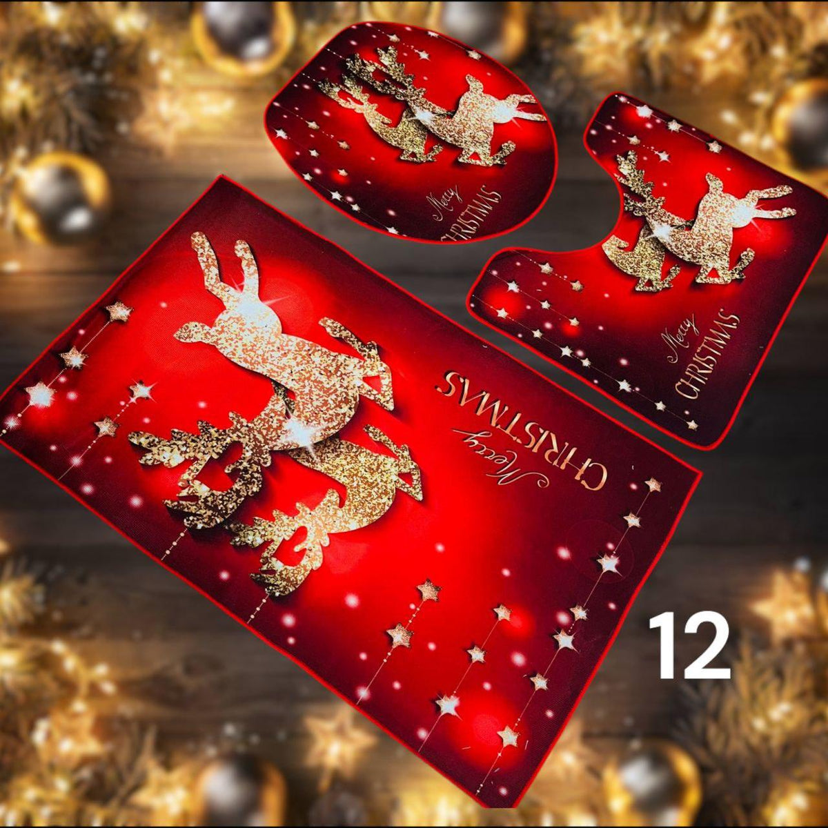 Božićni kupaonski set od 3 tepiha ( 12 modela ) - Feniks-shop