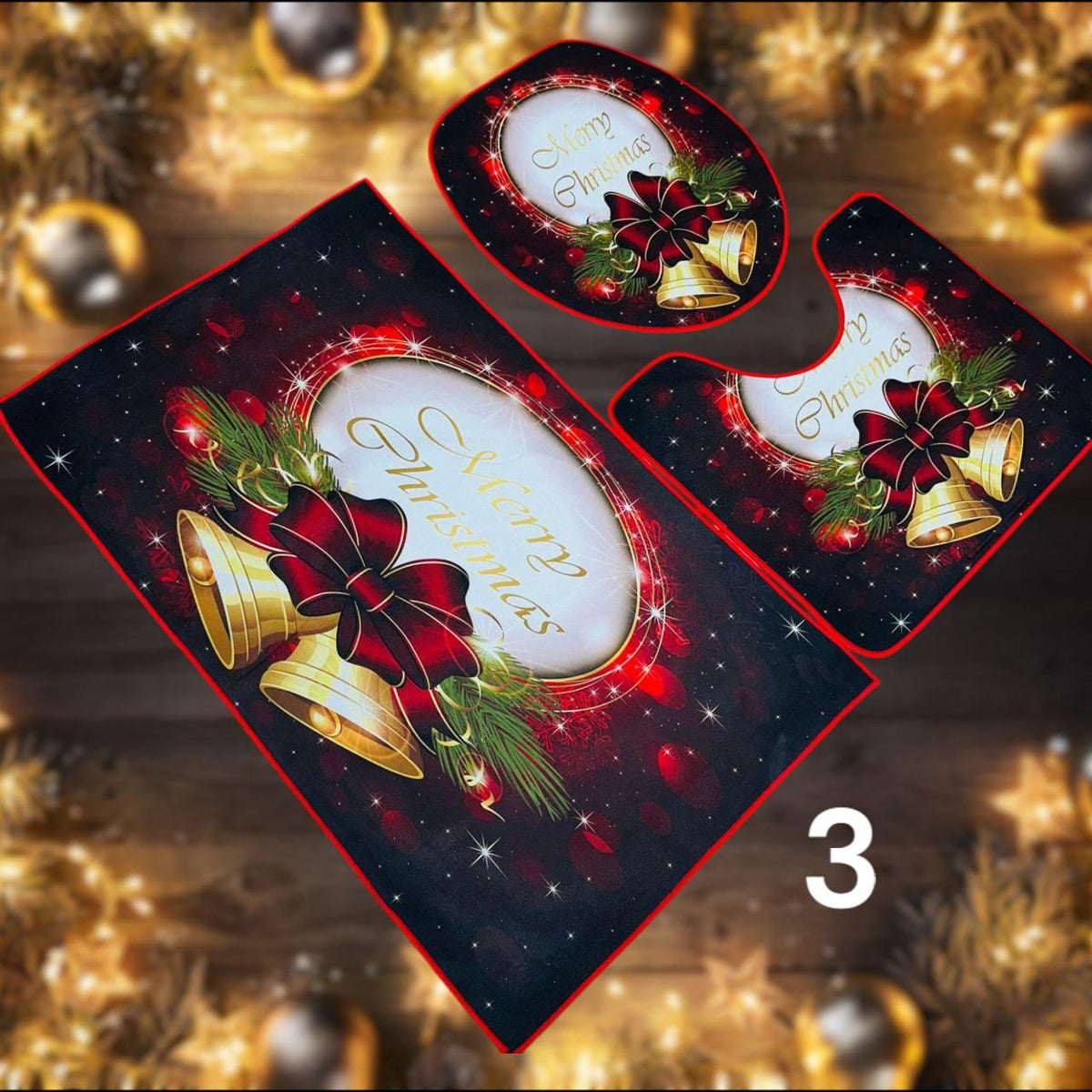 Božićni kupaonski set od 3 tepiha ( 12 modela ) - Feniks-shop