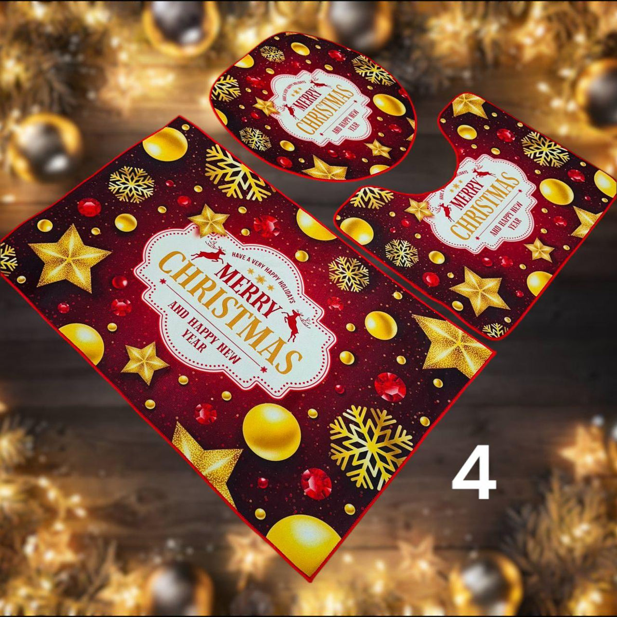 Božićni kupaonski set od 3 tepiha ( 12 modela ) - Feniks-shop