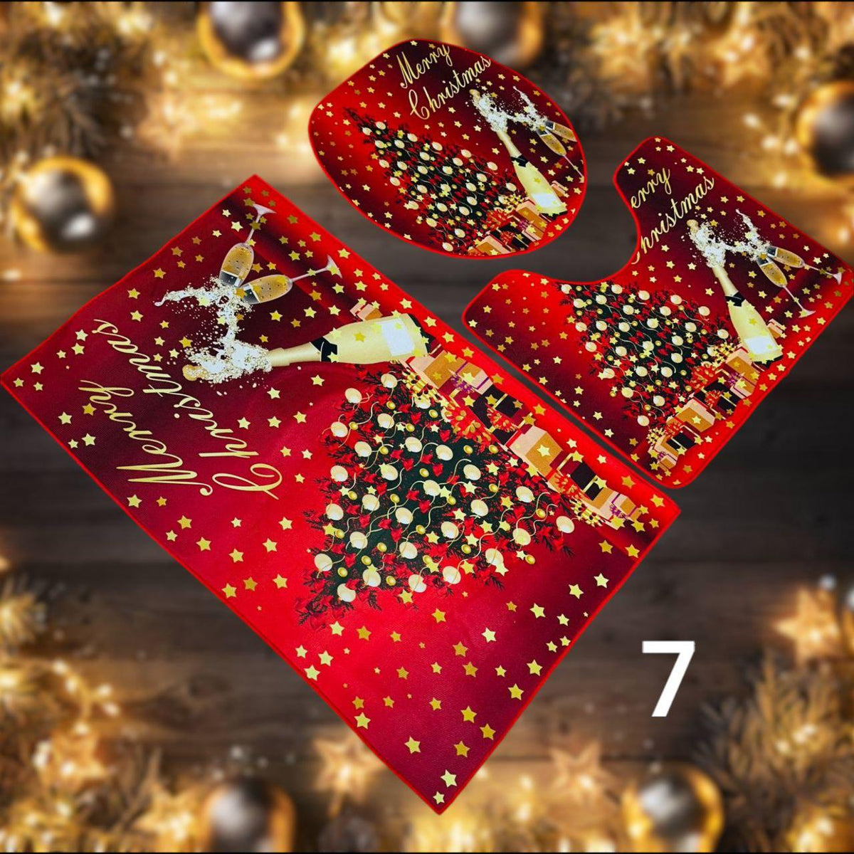 Božićni kupaonski set od 3 tepiha ( 12 modela ) - Feniks-shop