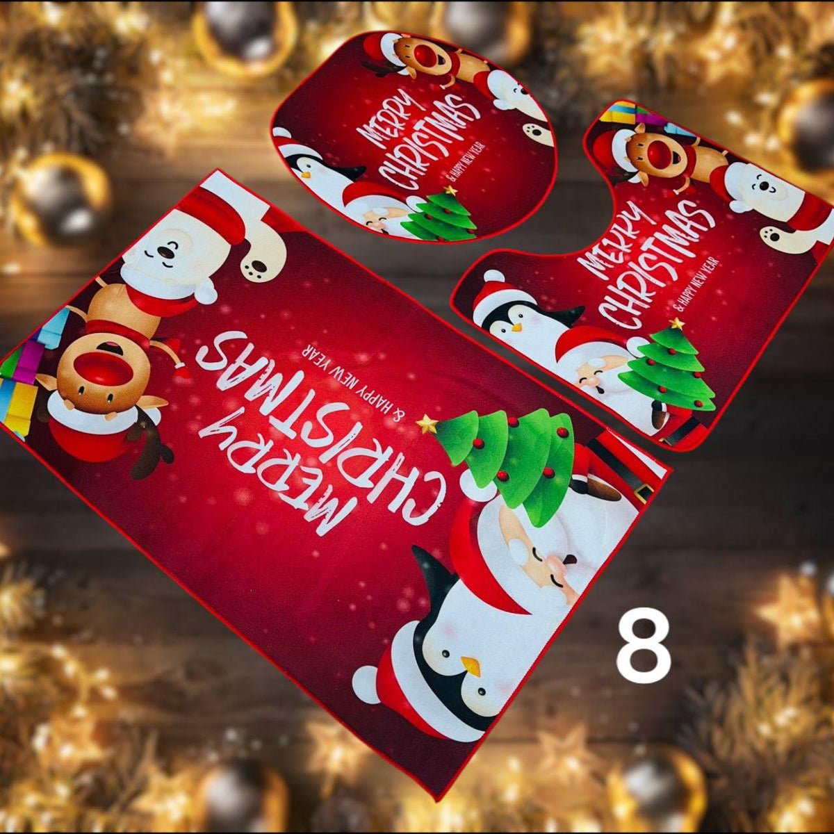 Božićni kupaonski set od 3 tepiha ( 12 modela ) - Feniks-shop
