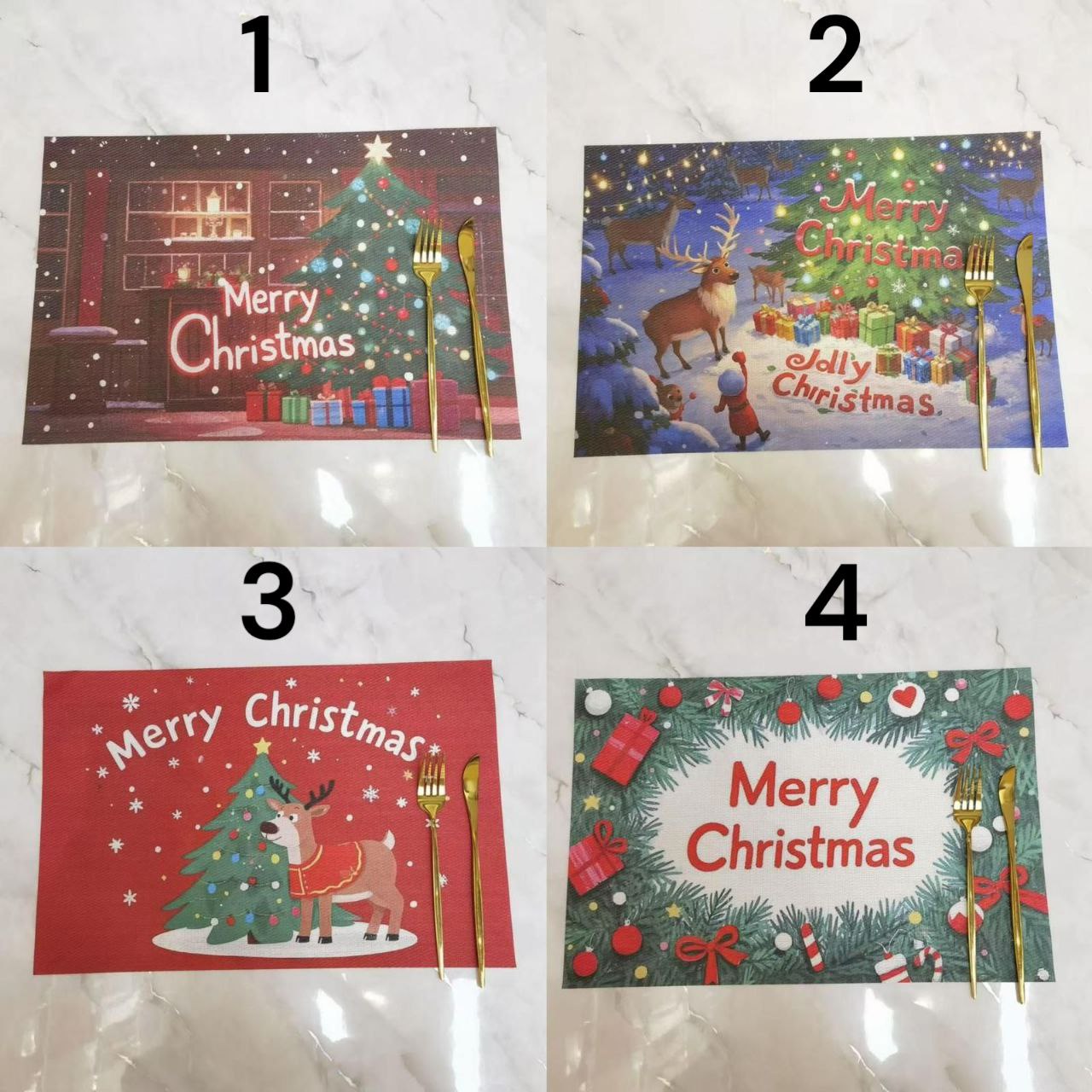 Božićni podmetač za stol s motivima 6 kom