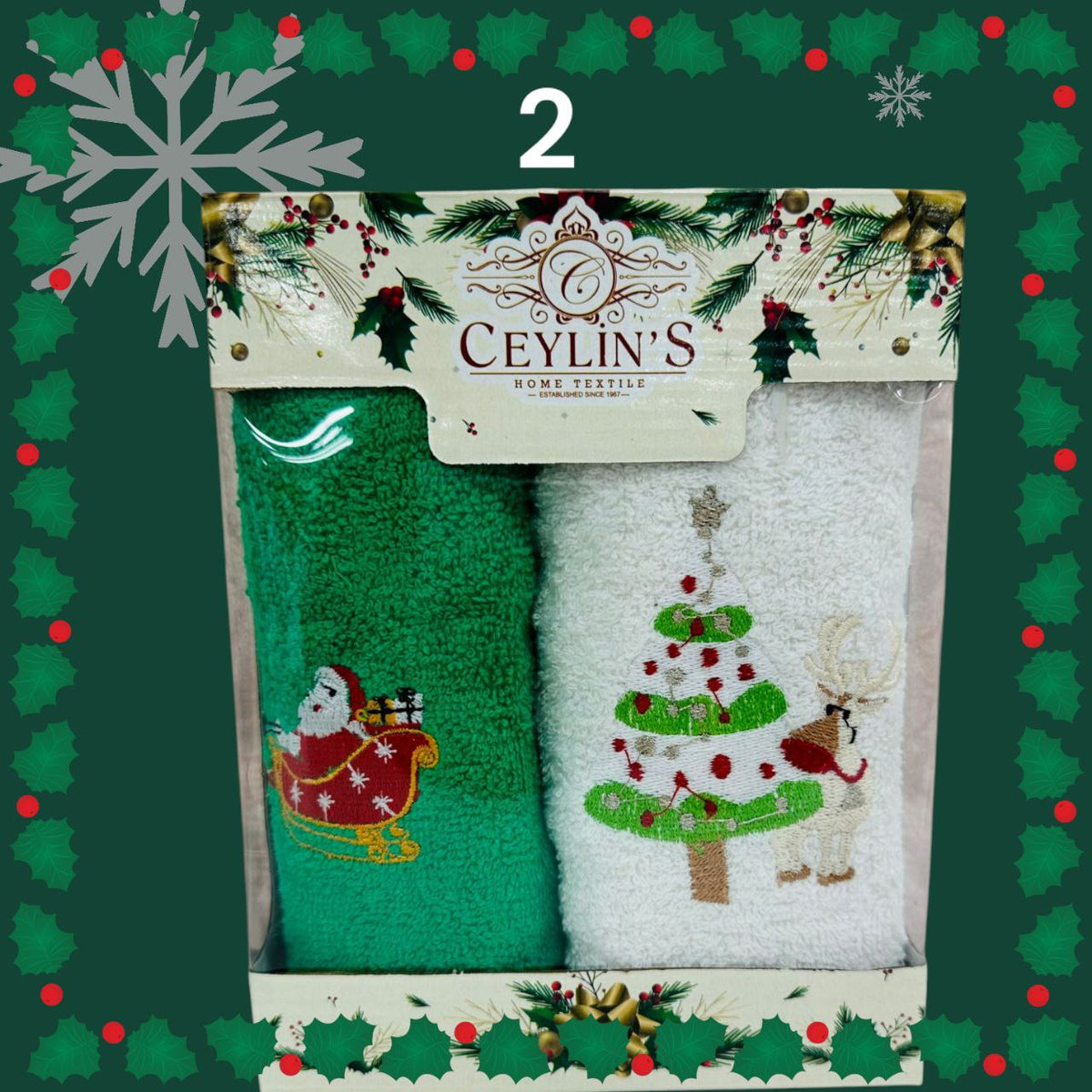 Božićni poklon set od 2 ručnika 30x50 cm - Feniks-shop