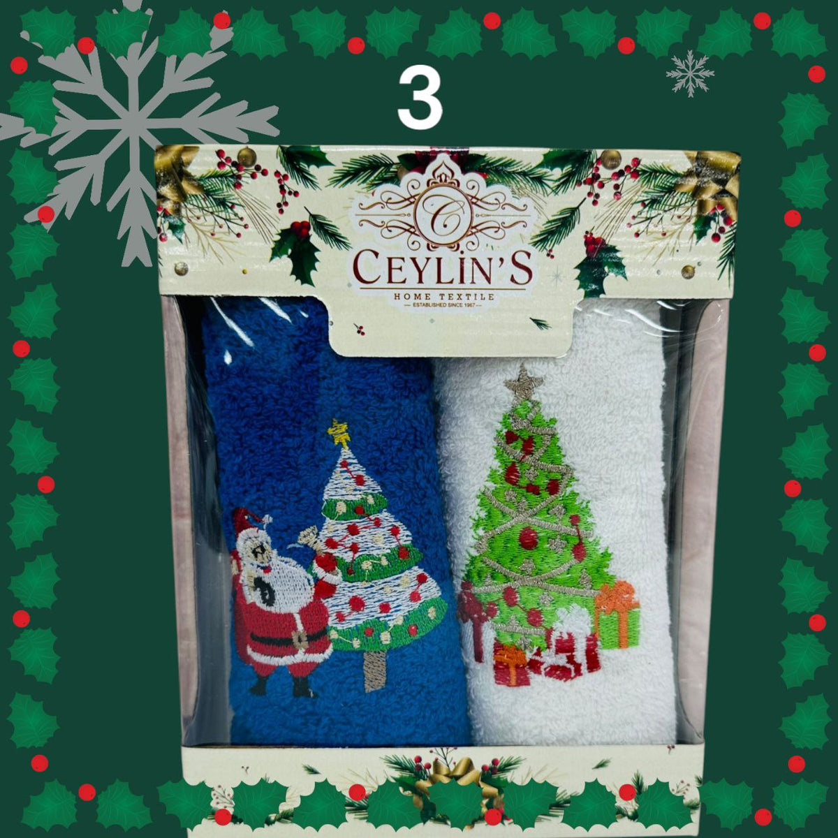 Božićni poklon set od 2 ručnika 30x50 cm - Feniks-shop
