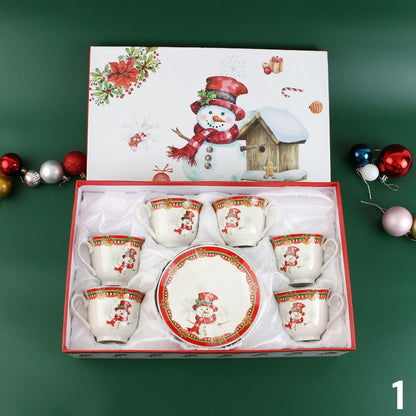 Božićni set 6 šalica + 6 tanjurića 100ml