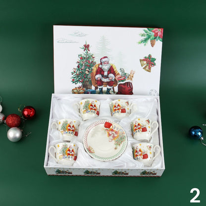 Božićni set 6 šalica + 6 tanjurića 100ml