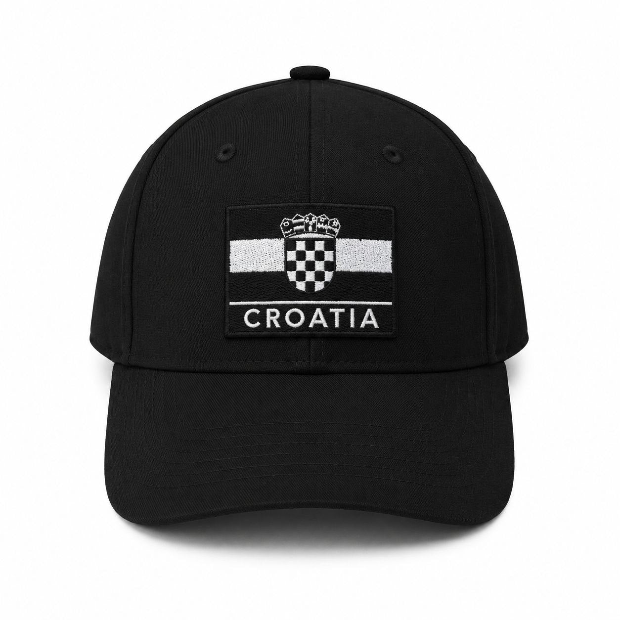 Crna navijačka kapa Hrvatska Croatia s grbom – odrasli