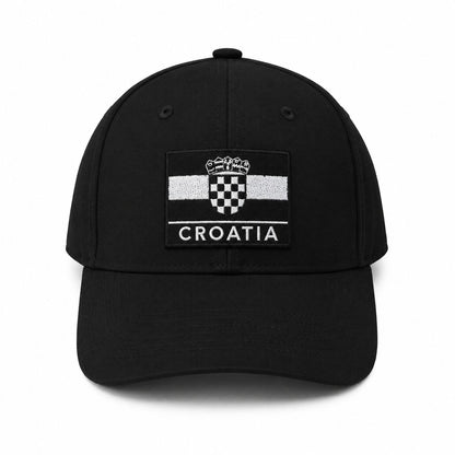 Crna navijačka kapa Hrvatska Croatia s grbom – odrasli