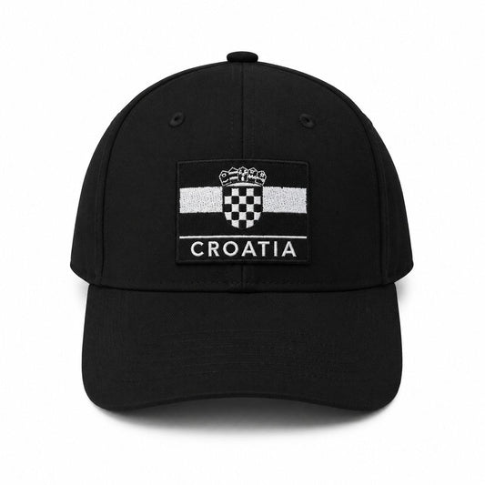 Crna navijačka kapa Hrvatska Croatia s grbom – odrasli